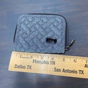 Lug Mini Handspring RFID Zip Wallet – Gray Quilted